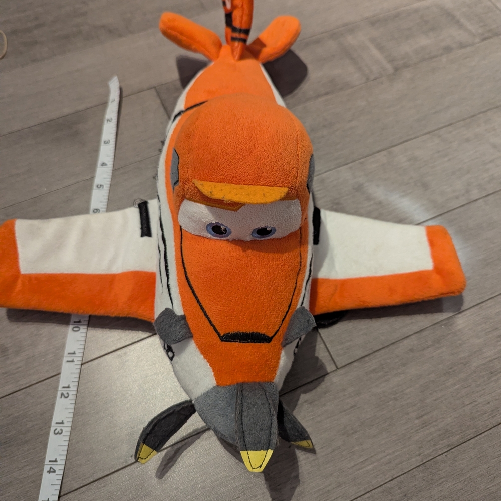 Orange and White Airplane Plush Toy Planes Dusty Crophoppers Disney
